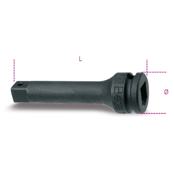Beta 710/20 Prolunga Macchina Quadro Maschio e Femmina MM 75 3/8" - BETA UTENSILI - Immagine 3